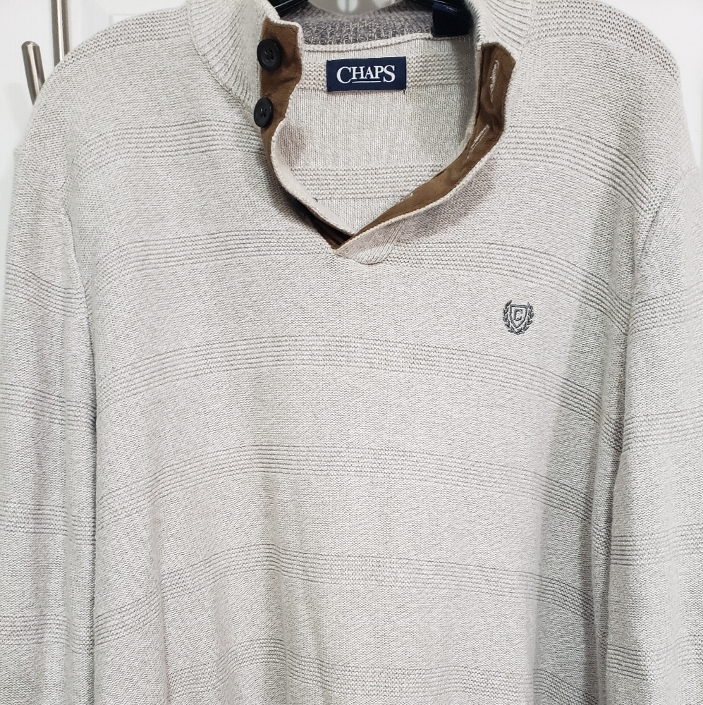 Chaps Men's Turtleneck Sweater in Gray and Brown